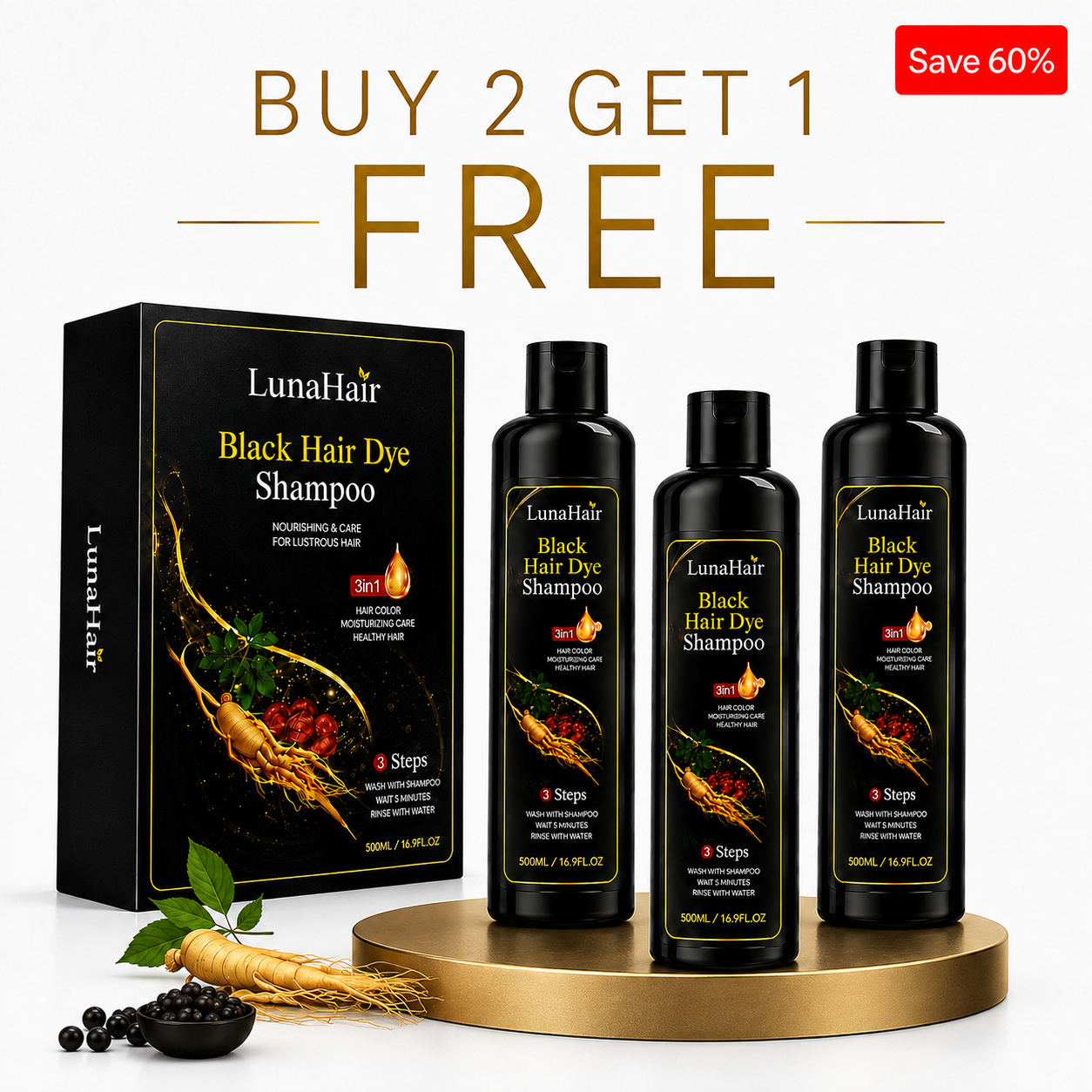 Luna Hair Instant Dye Shampoo